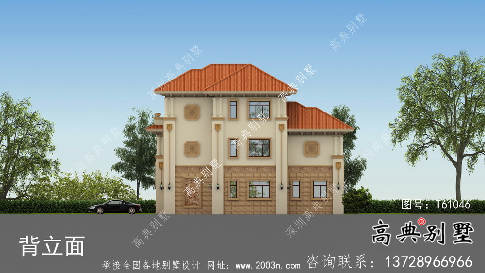 別致大方歐式風格三層別墅設計圖紙