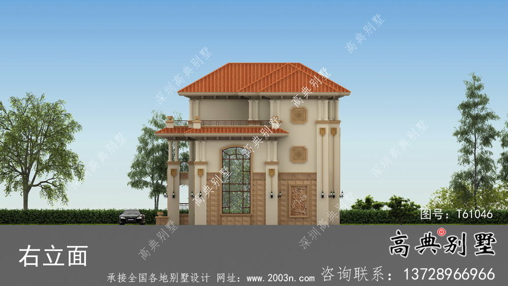 別致大方歐式風格三層別墅設計圖紙
