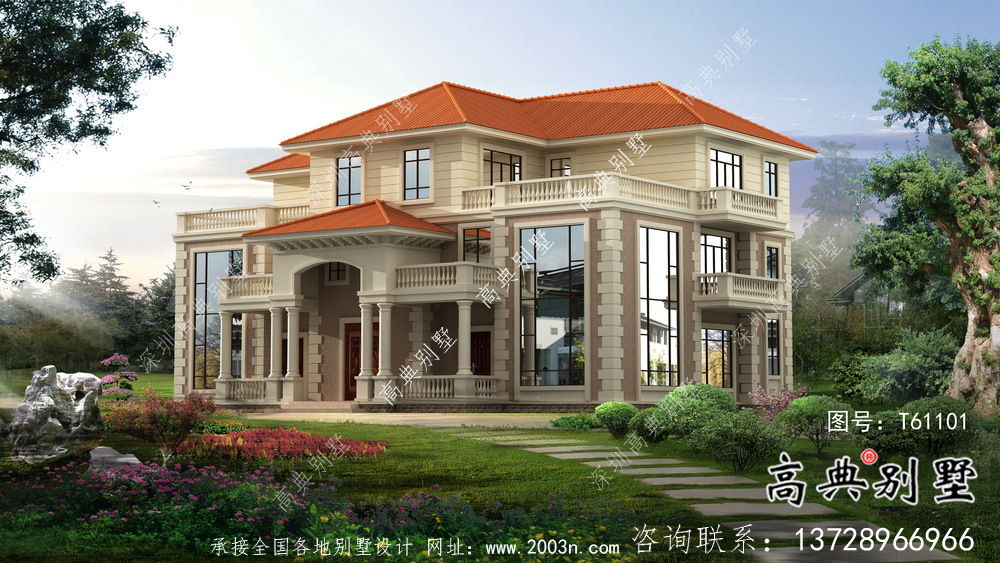 簡約大方復式歐式風格農村小別墅設計圖