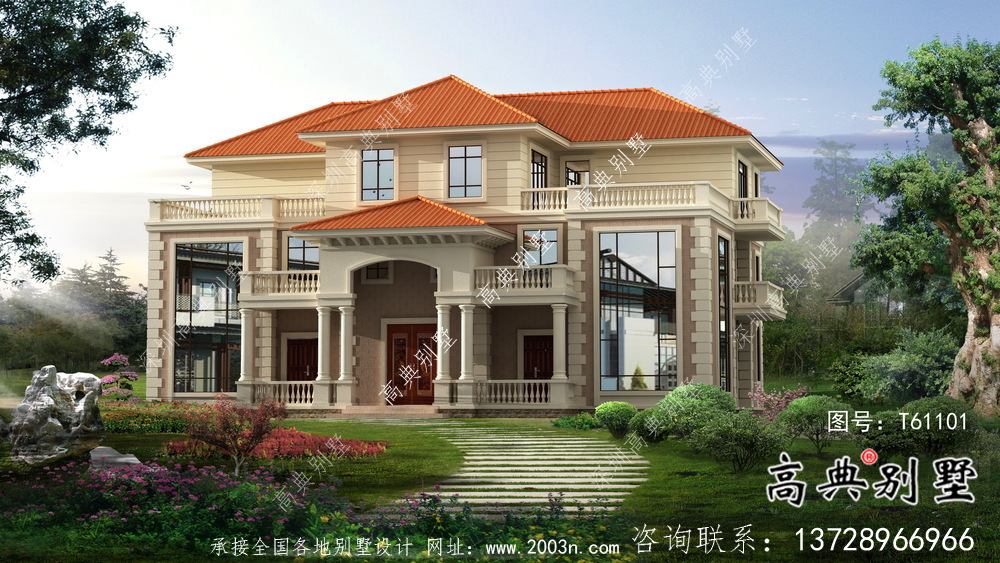 簡約大方復式歐式風格農村小別墅設計圖
