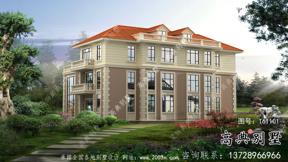 簡約大方復式歐式風格農村小別墅設計圖