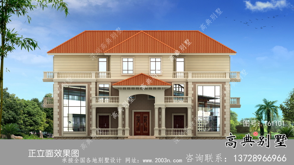 簡約大方復式歐式風格農村小別墅設計圖