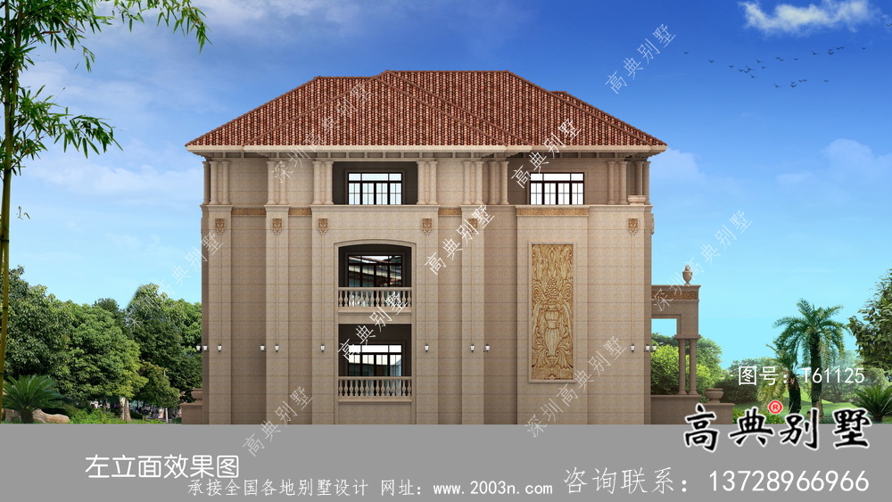 簡潔精巧鄉村三層別墅設計方案圖及設計效果圖