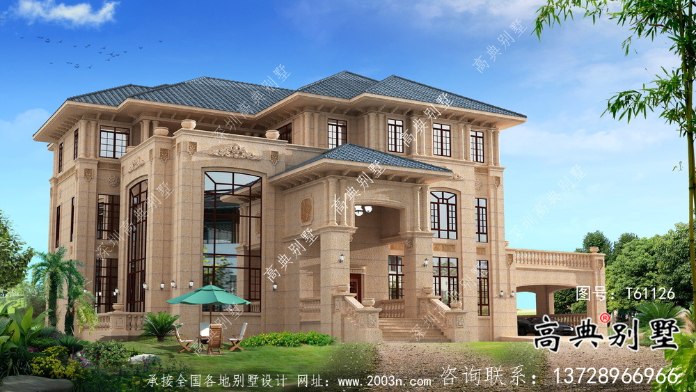 三層簡(jiǎn)約歐式意大利風(fēng)格別墅設(shè)計(jì)圖