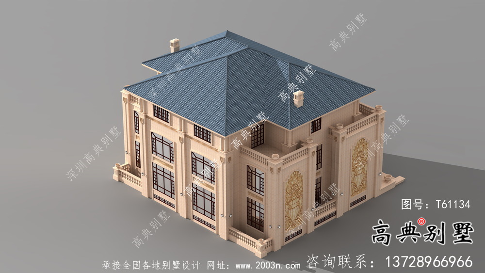 小巧實用三層雙拼別墅設計圖