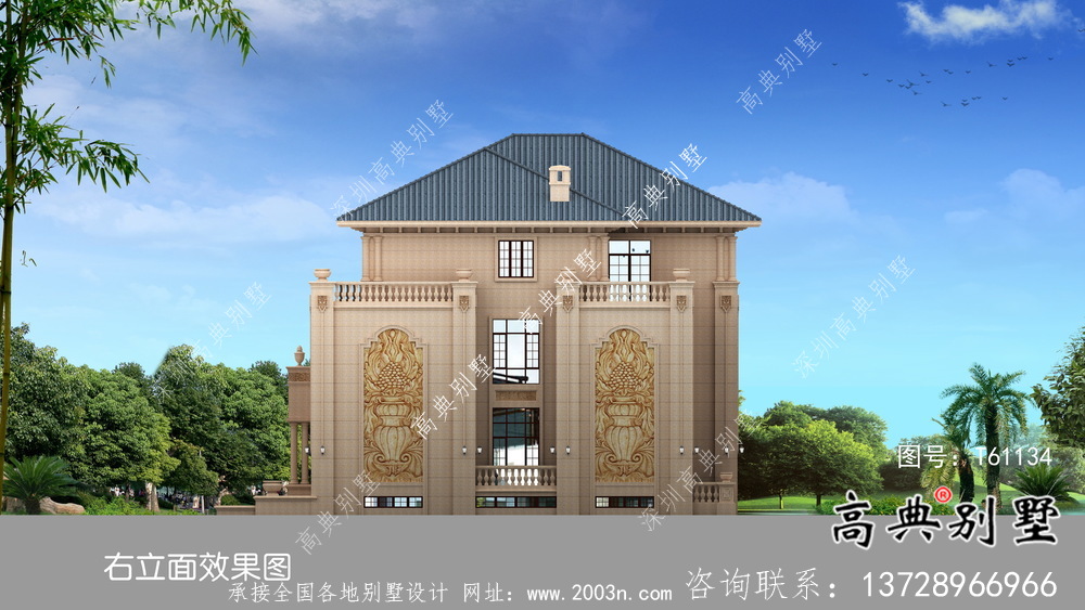 小巧實用三層雙拼別墅設計圖