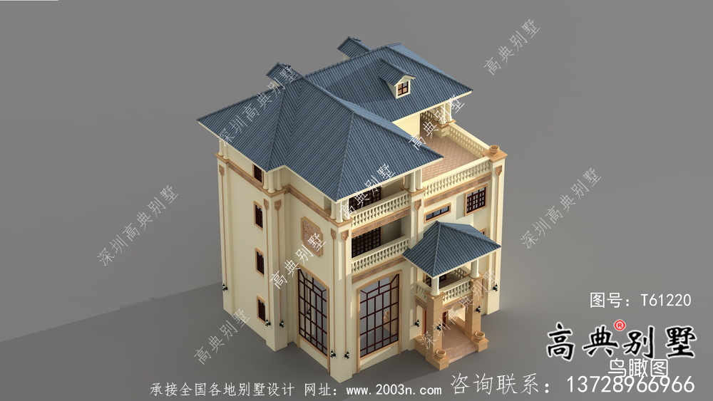 四層意大利風(fēng)格大方簡潔別墅設(shè)計(jì)效果圖