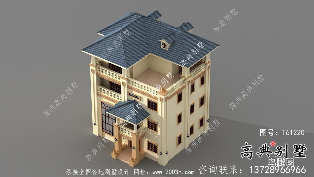 四層意大利風(fēng)格大方簡潔別墅設(shè)計(jì)效果圖
