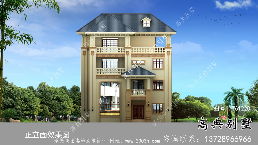 四層意大利風(fēng)格大方簡潔別墅設(shè)計(jì)效果圖