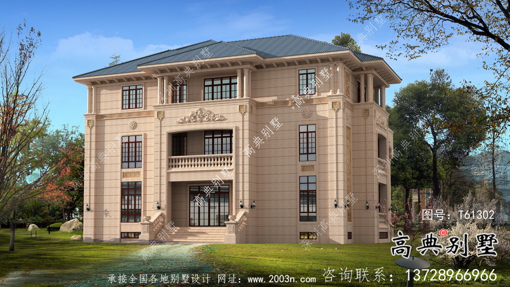 城鎮意大利風格別墅設計圖+效果圖