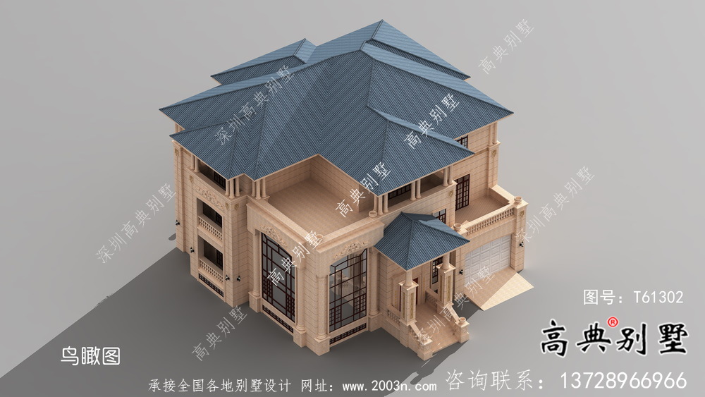 城鎮意大利風格別墅設計圖+效果圖