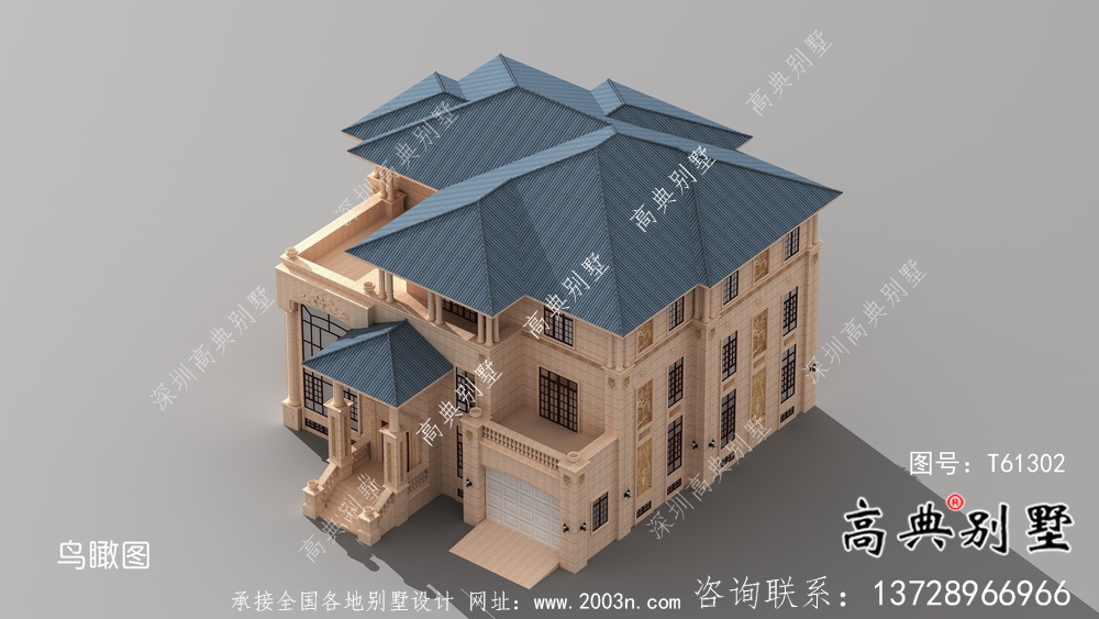 城鎮意大利風格別墅設計圖+效果圖