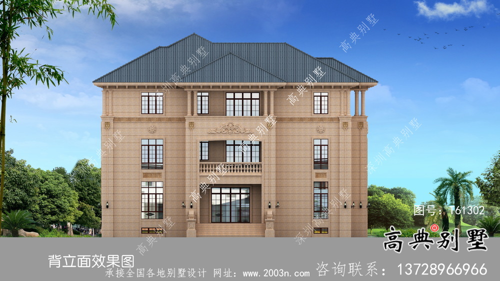 城鎮意大利風格別墅設計圖+效果圖