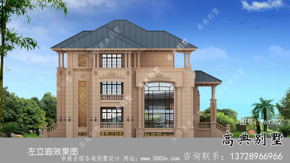 城鎮意大利風格別墅設計圖+效果圖