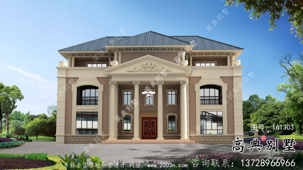 中小型多臥室法式風格新農村住宅設計圖