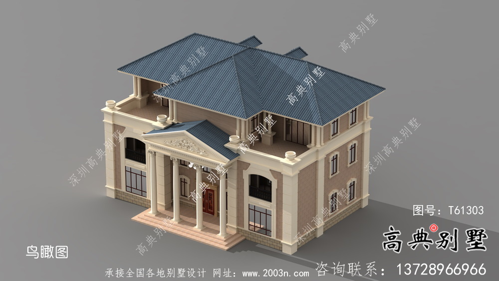 中小型多臥室法式風格新農村住宅設計圖