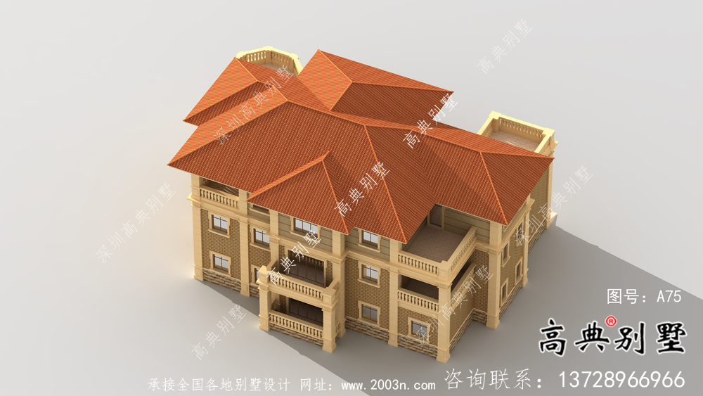 農村舒適歐式風格三層別墅設計圖