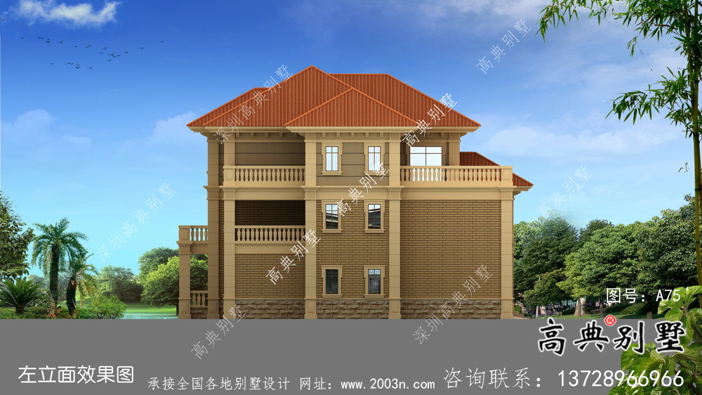農村舒適歐式風格三層別墅設計圖