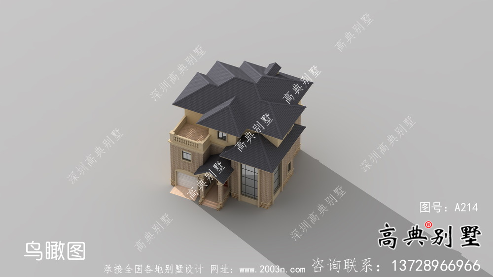 全套復式三層歐式鄉村別墅設計效果圖紙