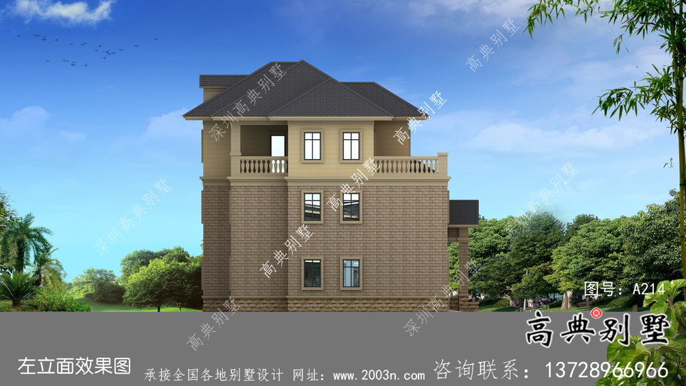 全套復式三層歐式鄉村別墅設計效果圖紙