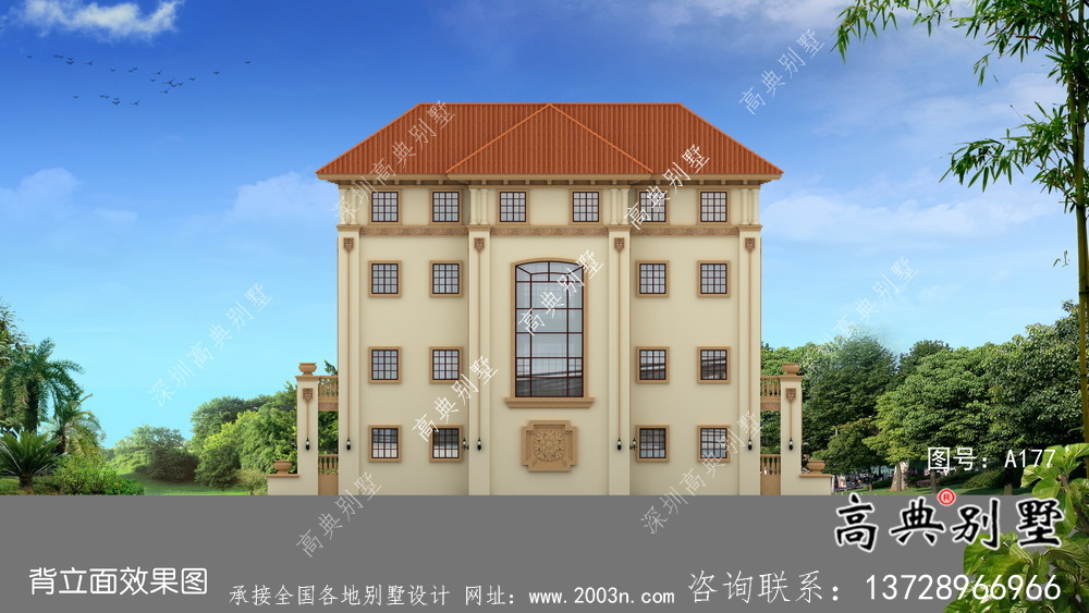 新農村四層意大利風格別墅設計圖紙+效果圖