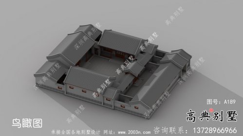 樸素四合院，院子別墅設計圖紙+效果圖