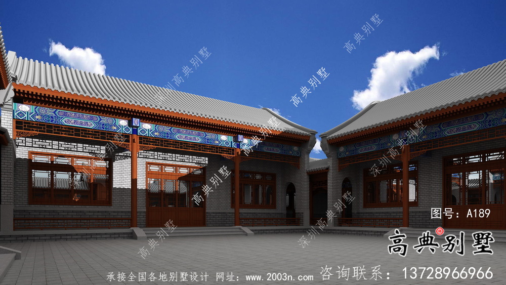 樸素四合院，院子別墅設計圖紙+效果圖
