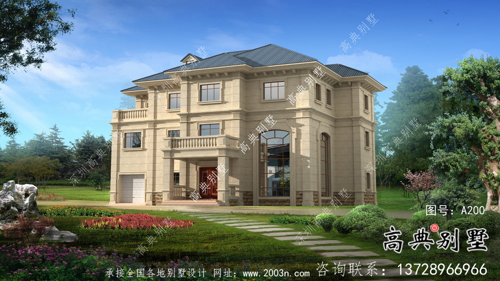 歐式中小型簡潔別墅建筑施工圖+效果圖