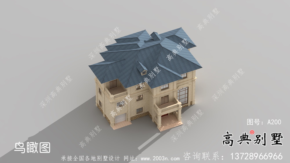 歐式中小型簡潔別墅建筑施工圖+效果圖