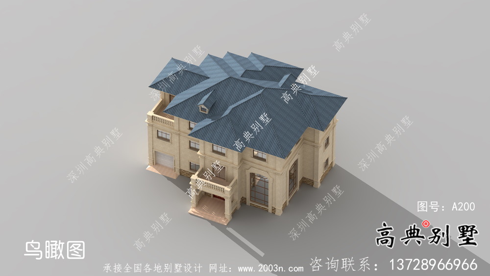 歐式中小型簡潔別墅建筑施工圖+效果圖