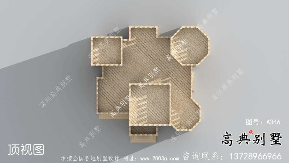 歐式五層城堡式別墅奢華別墅外觀設(shè)計(jì)圖