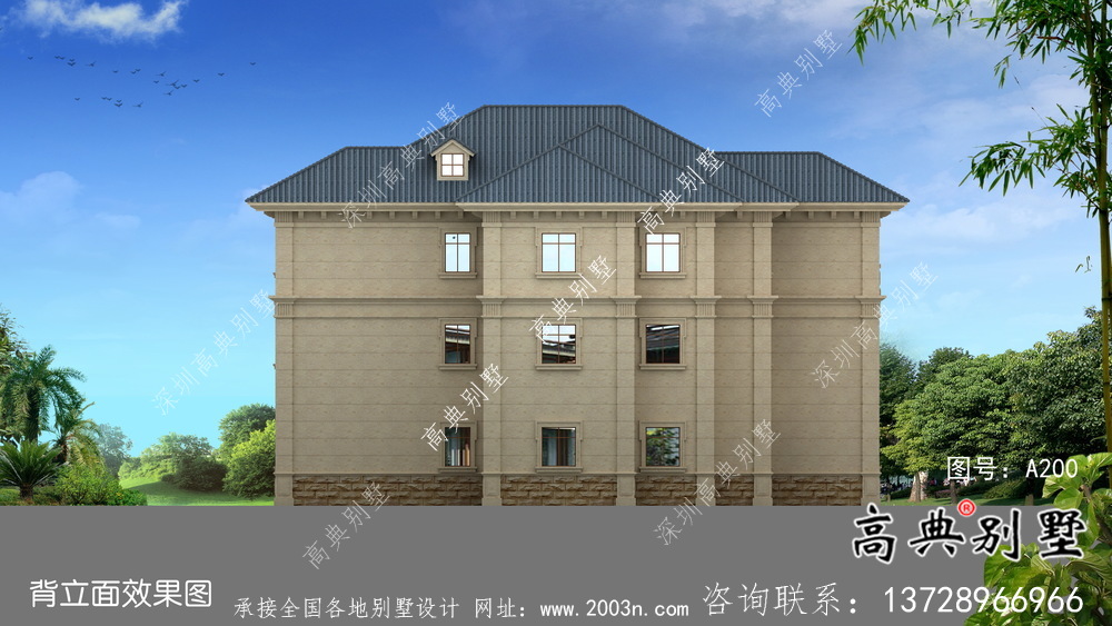 歐式中小型簡潔別墅建筑施工圖+效果圖