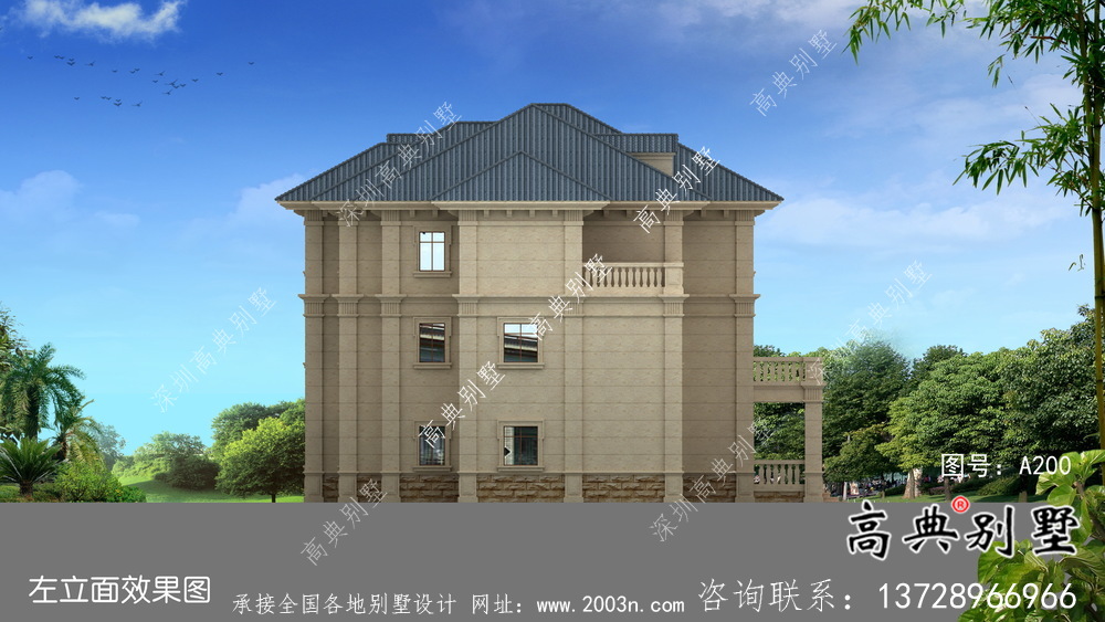 歐式中小型簡潔別墅建筑施工圖+效果圖