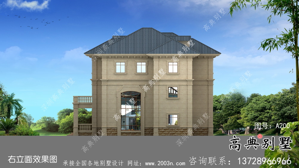 歐式中小型簡潔別墅建筑施工圖+效果圖