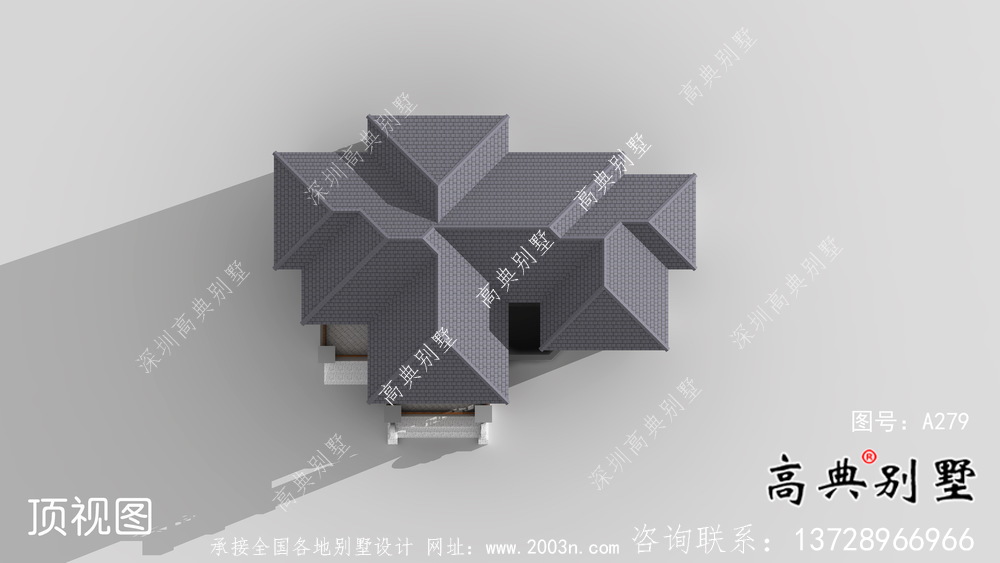 清新中式別墅，新中式自建別墅設計圖（效果圖）