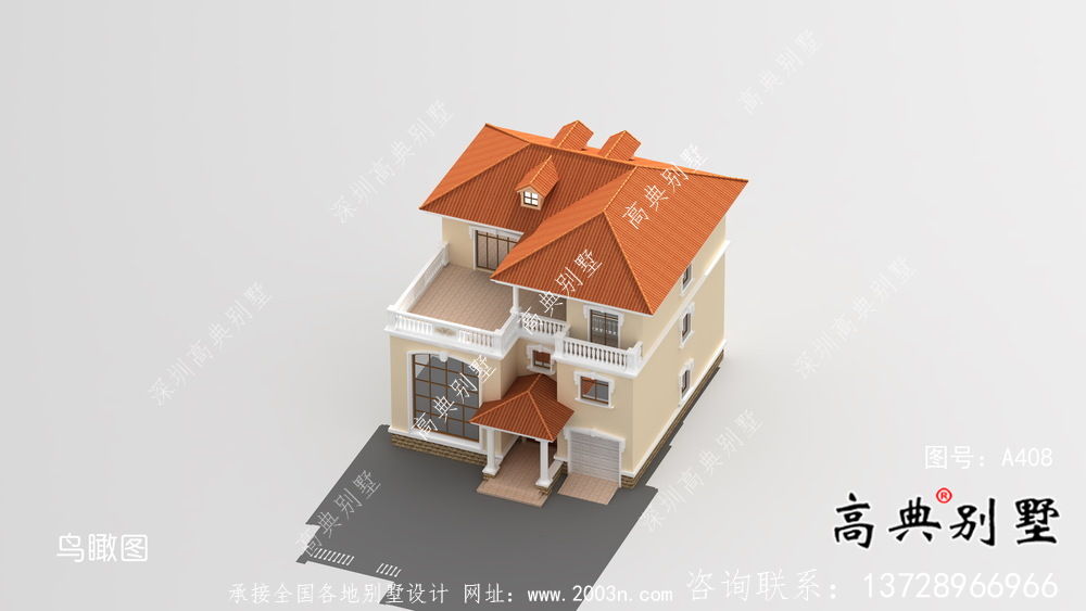 農村復式三層歐式別墅全套設計圖紙
