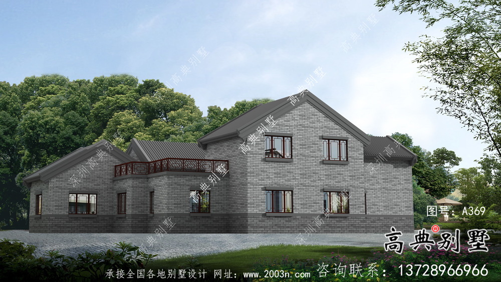 鄉村一層新中式別墅設計圖紙及平面設計圖