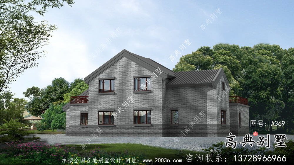 鄉村一層新中式別墅設計圖紙及平面設計圖