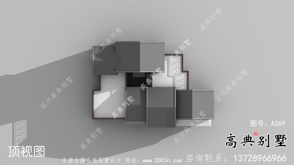 鄉村一層新中式別墅設計圖紙及平面設計圖