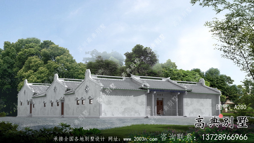 單層新農村四合院潮派別墅設計圖