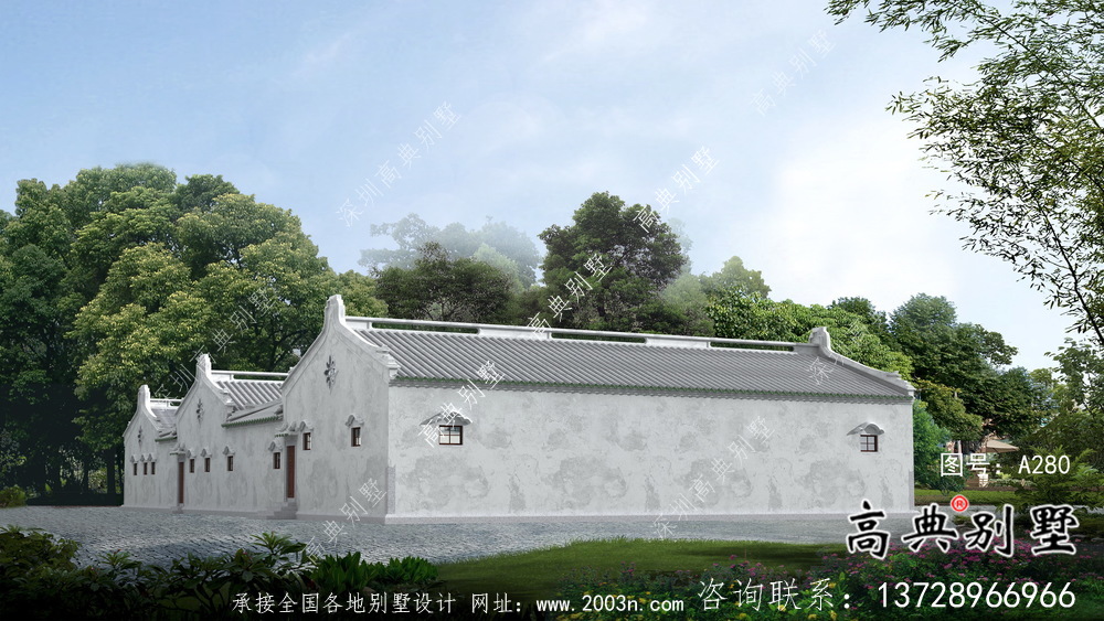 單層新農村四合院潮派別墅設計圖