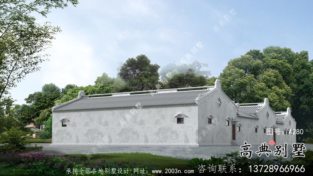 單層新農村四合院潮派別墅設計圖
