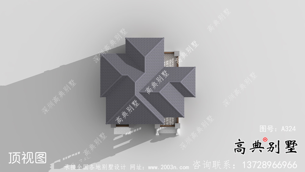 新中式三層清新明亮別墅建筑設(shè)計圖