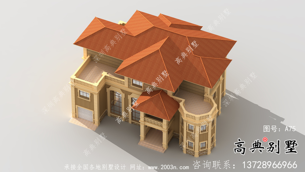農村舒適歐式風格三層別墅設計圖