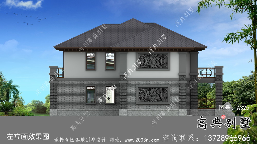 溫暖舒服兩層城鎮別墅計劃方案圖（含設計效果圖）