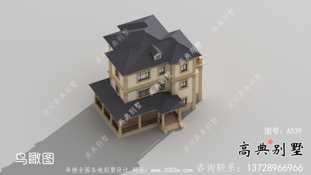 新農村歐式三層別墅自建別墅設計效果圖紙全套