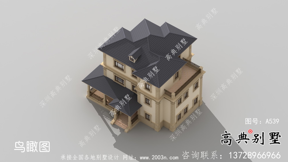 新農村歐式三層別墅自建別墅設計效果圖紙全套