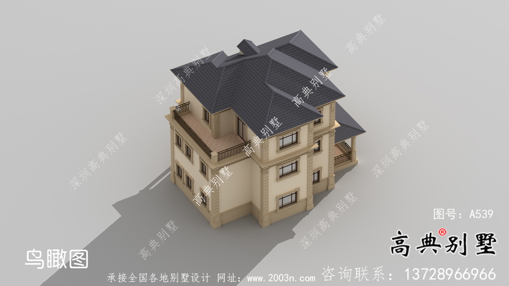 新農村歐式三層別墅自建別墅設計效果圖紙全套