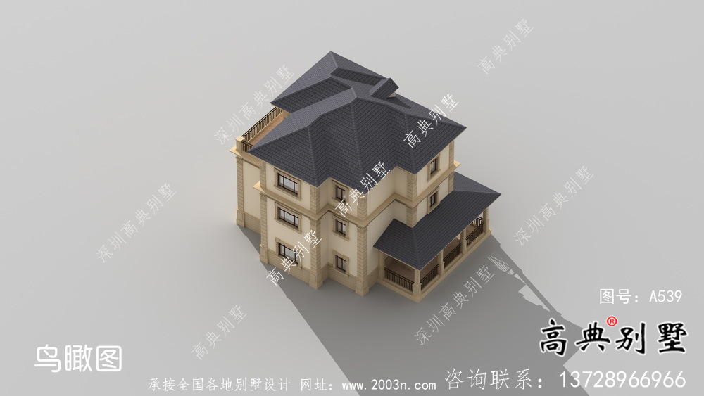 新農村歐式三層別墅自建別墅設計效果圖紙全套