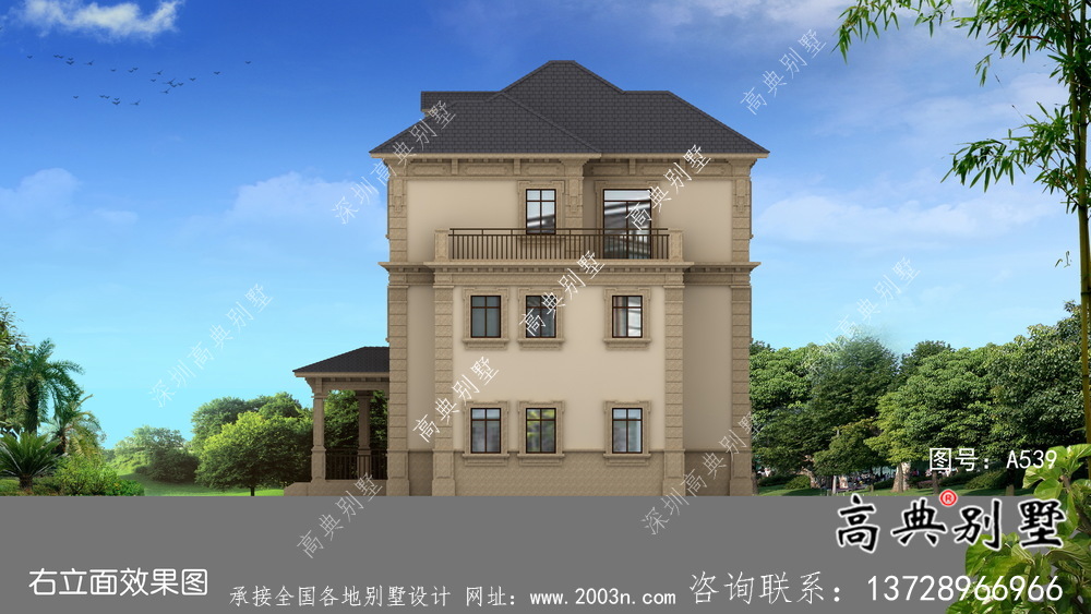 新農村歐式三層別墅自建別墅設計效果圖紙全套